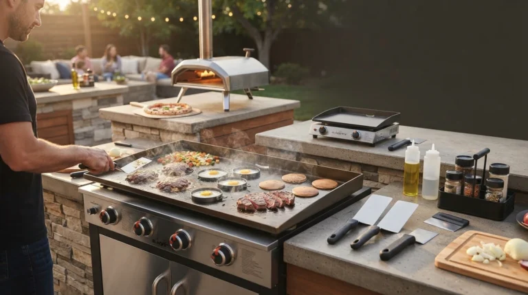 If you enjoy cooking outdoors, Blackstone products offer a wide range of equipment for preparing breakfast, lunch, dinner, snacks, and even homemade pizza. While Blackstone is best known for its flat-top griddles, the brand now offers pizza ovens, pellet grills, camping cooking equipment, covers, cleaning tools, and other accessories.